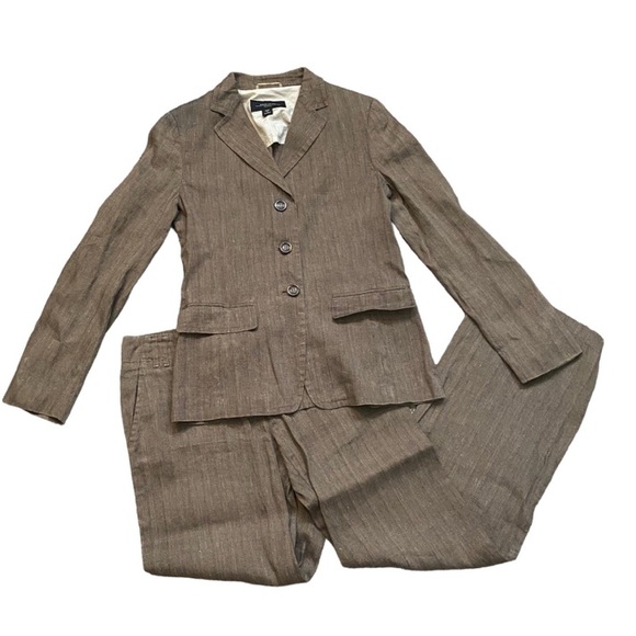 Max Mara Brown pants suit EUC size 8 - Picture 1 of 4